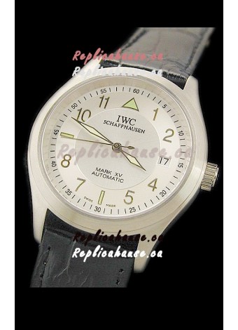 IWC Pilot MARK-XV Swiss Replica Watch in White Dial