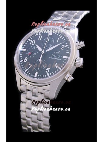 IWC Pilot Swiss Replica Watch in Black Dial