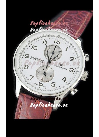 IWC Schaffhausen Japanese Replica Watch in White Dial