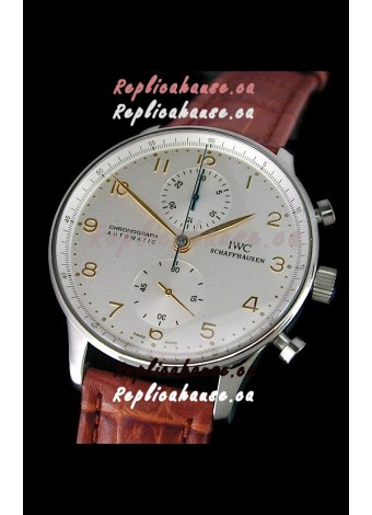 IWC Portuguese Chronograph Swiss Replica Watch in White Dial
