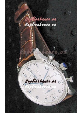 IWC Portuguese Chronograph Swiss Replica Watch in White Dial
