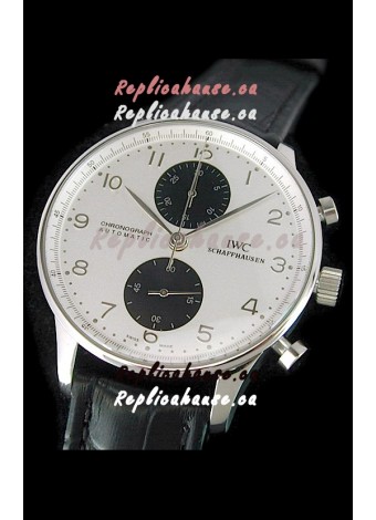 IWC Portuguese Chronograph Swiss Replica Watch in White 