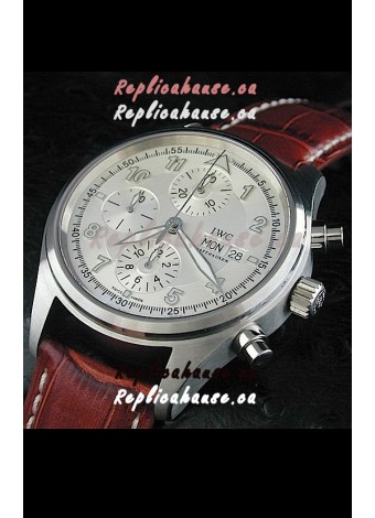 IWC Der Flieger Chronograph Swiss Replica Watch in White Dial