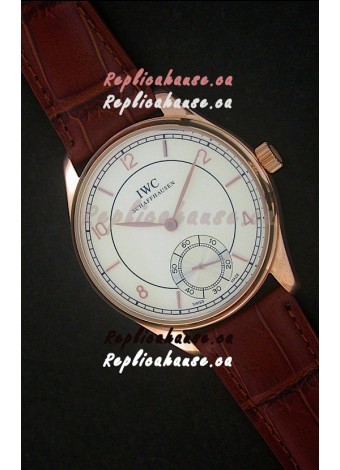 IWC Portuguese FA Jones Japanese Replica Watch in Rose Gold Casing