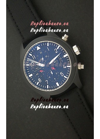 IWC Top Gun Full Ceramic Swiss Replica Watch in Blue Dial