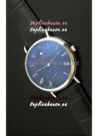 IWC Vintage Portifino MoonPhase Japanese Replica Watch in Black Dial