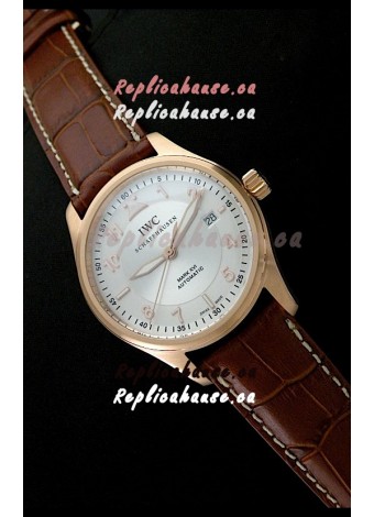 IWC Fliegeruhr International Watch Co. Swiss Automatic Rose Gold Watch in White Dial