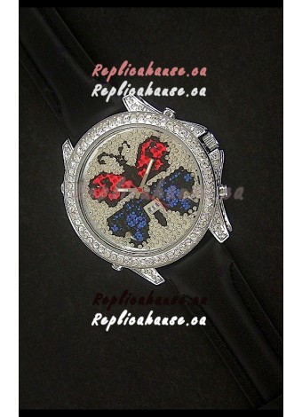Five Time Zones J&C Clone Watch in Full Diamonds