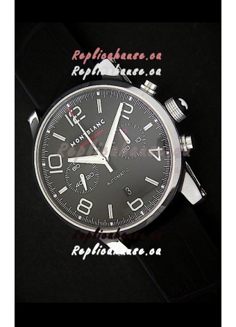 Mont Blanc Meisterstuck Timewalker Swiss Watch in Black Dial
