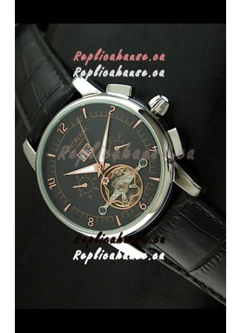 Mont Blanc Flying Tourbillon Japanese Replica Watch in Black Dial