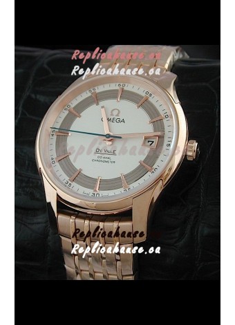 Omega De Ville Hour Vision Watch in Pink Gold Casing