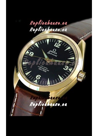 Omega Railmaster Swiss Watch in Rose Gold Casing