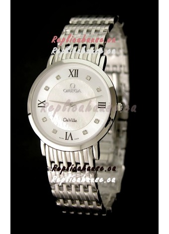 Omega DeVelie Japanese Replica Watch in Diamond Markers