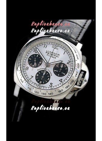 Panerai Luminor Flyback Automatic Swiss Watch in Silver Dial