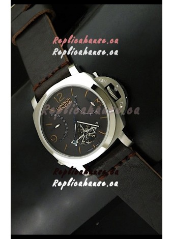 Luminor Panerai Japanese Replica Tourbillon Watch in Black Dial
