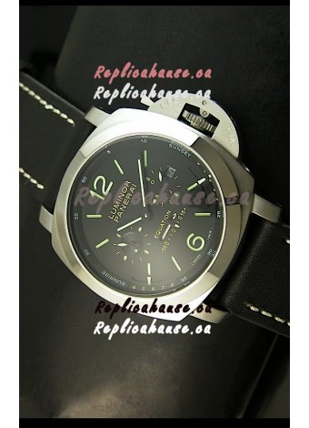 Panerai PAM365 L’Astronomo Luminor 1950 GMT Equation of Time Watch Black Dial Steel