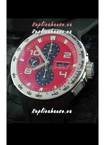 Porsche Design Flat Six P'6340 Swiss Chronograph Watch in Red Dial