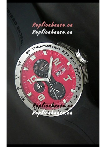 Porsche Design Flat Six P'8340 Swiss Chronograph Watch in Red Dial