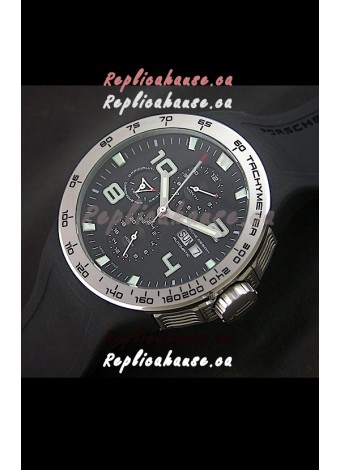 Porsche Design Flat Six P'8340 Swiss Chronograph Watch in Black Dial