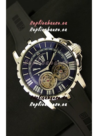 Roger Dubuis Chronoexcel Japanese Replica Automatic Watch in Blue Dial