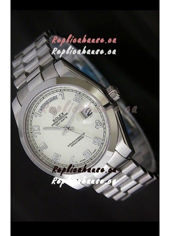 Rolex Day Date Japanese Replica Steel Watch in Arabic Markers