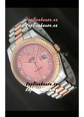 Rolex Oyster Perpetual Day Date II Swiss Replica Watch in Pink Dial