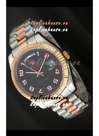 Rolex Oyster Perpetual Day Date II Japanese Replica Watch in Black Dial