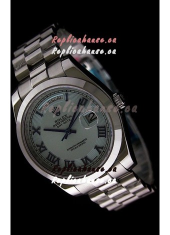 Rolex Oyster Perpetual Day Date II Japanese Replica Watch in Light Blue Dial