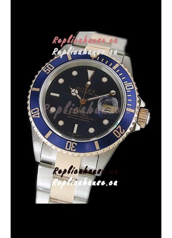 Rolex Submariner Japanese Watch in Blue Bezel Two Tone Case