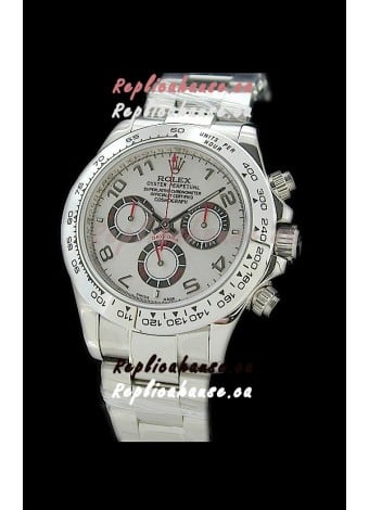 Rolex Daytona Cosmograph Swiss Replica Steel Watch in Silver Dial