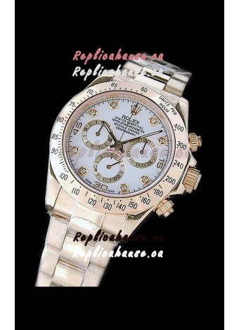 Rolex Daytona Cosmograph Swiss Replica Gold Watch in White Dial