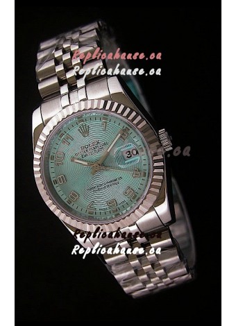 Rolex Datejust Mens Swiss Replica Watch in Light Blue Dial