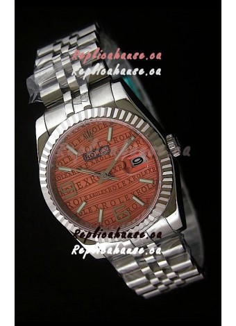 Rolex Datejust Mens Swiss Replica Watch in Orange Dial