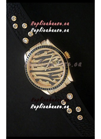 Rolex DateJust Rose Gold Diamond Swiss Replica Watch