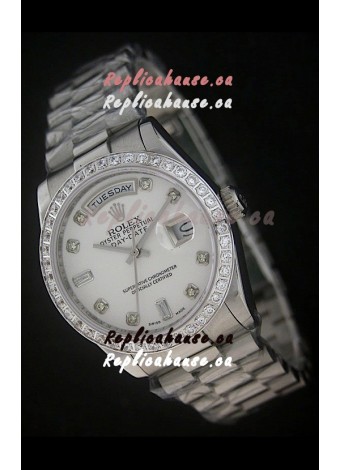 Rolex Day Date Just swiss Replica Watch in White Dial