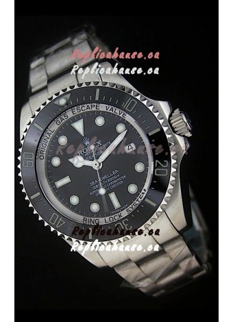Rolex Sea-Dweller Deepsea Swiss Replica Steel Watch in Black Dial