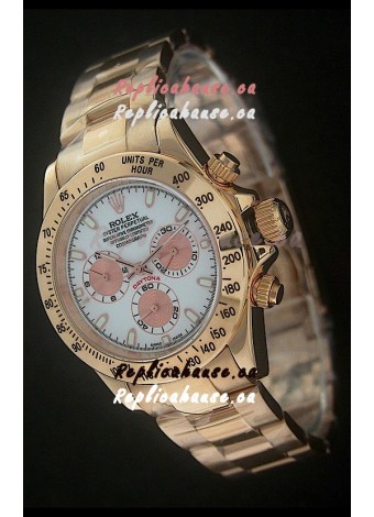 Rolex Daytona Japanese Replica Gold Watch in Rose Gold Subdials