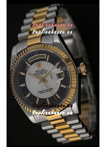 Rolex Day Date Just Japanese Replica Two Tone Gold Watch 