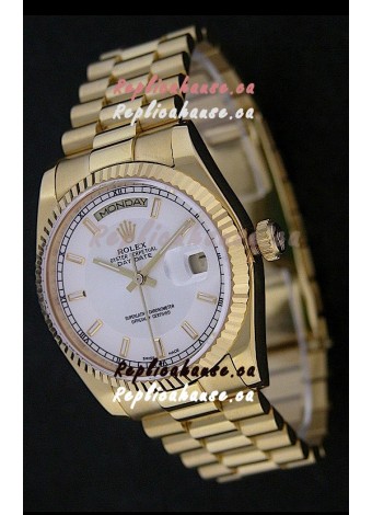 Rolex Day Date Just Japanese Replica Yellow Gold Watch 