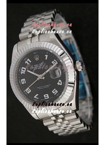 Rolex DateJust Swiss Replica Watch in White Arabic Hour Markers