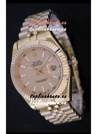 Rolex Datejust Swiss Replica Rose Gold Watch 