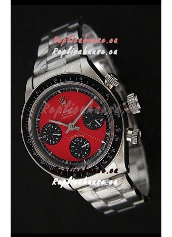Rolex Daytona Cosmograph Swiss Replica Stainless Steel Watch in Red Dial