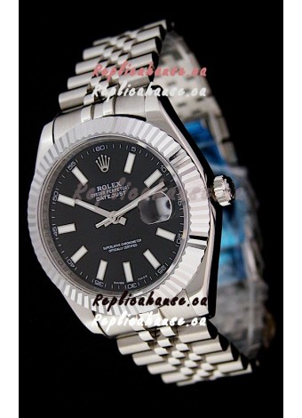 Rolex DateJust Swiss Replica Watch in Black Dial