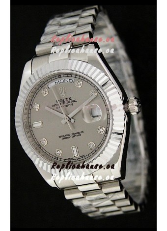 Rolex Oyster Perpetual Day Date Japanese Replica Watch in Grey Dial