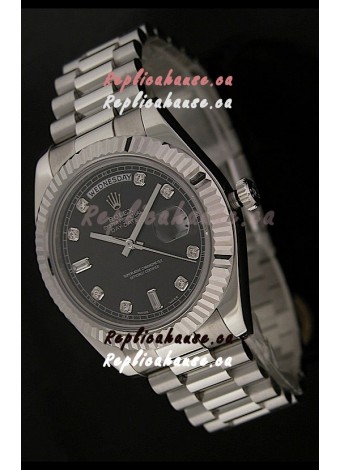 Rolex Oyster Perpetual Day Date Swiss Replica Watch in Black Dial
