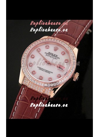 Rolex DateJust Swiss Mens Replica Watch in Mop White Dial