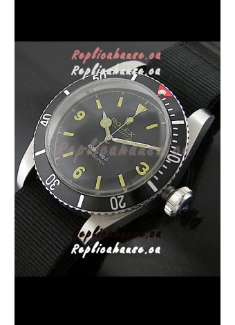 Rolex Submariner Swiss Replica Watch in Domed Crystal and Nylon Strap