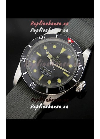 Rolex Submariner Swiss Replica Watch in Domed Crystal Green Nylon Strap