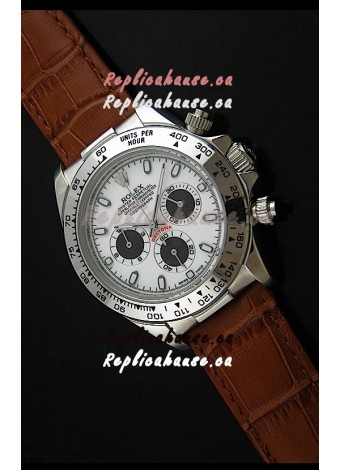 Rolex Daytona Japanese Replica Steel Watch in Black Subdials