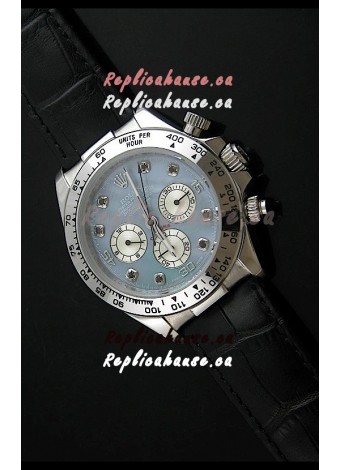 Rolex Daytona Japanese Replica Steel Watch in Light Blue Dial